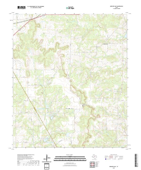 Mercers Gap, TX — USGS 7.5-minute topo (2022)