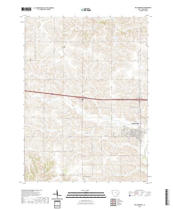 Williamsburg, IA — USGS 7.5-minute topo (2022)