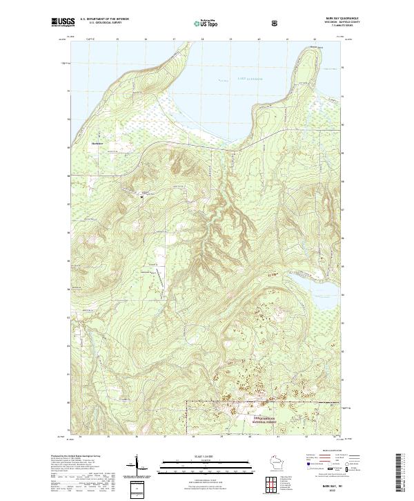 Bark Bay, WI — USGS 7.5-minute topo (2022)
