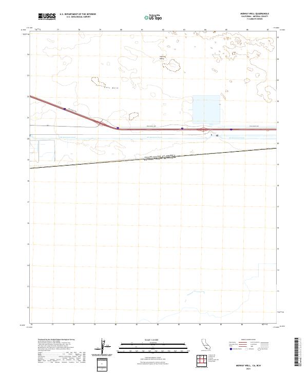 Midway Well, CA,BCN, US — USGS 7.5-minute topo (2021)