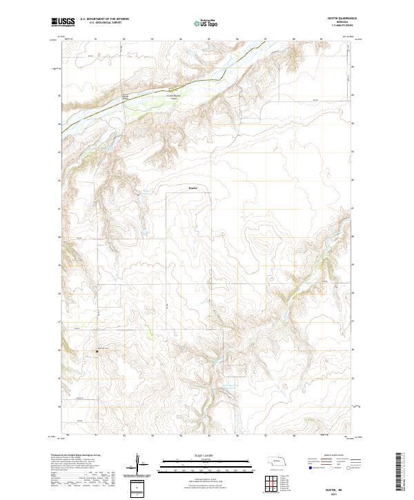 Dustin, NE — USGS 7.5-minute topo (2021)