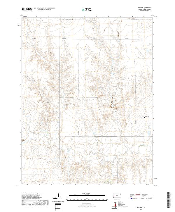 Ravanna, KS — USGS 7.5-minute topo (2022)