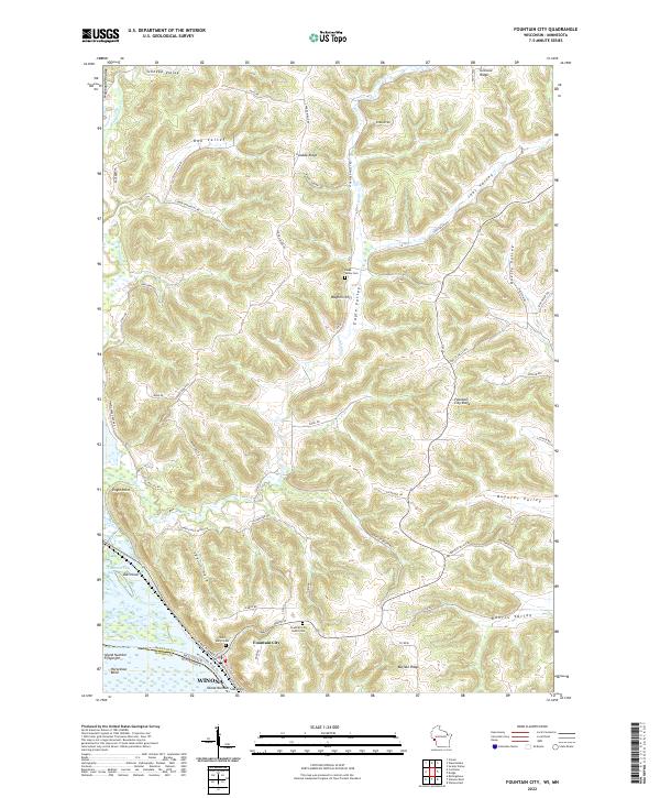 Fountain City, WI-MN — USGS 7.5-minute topo (2022)