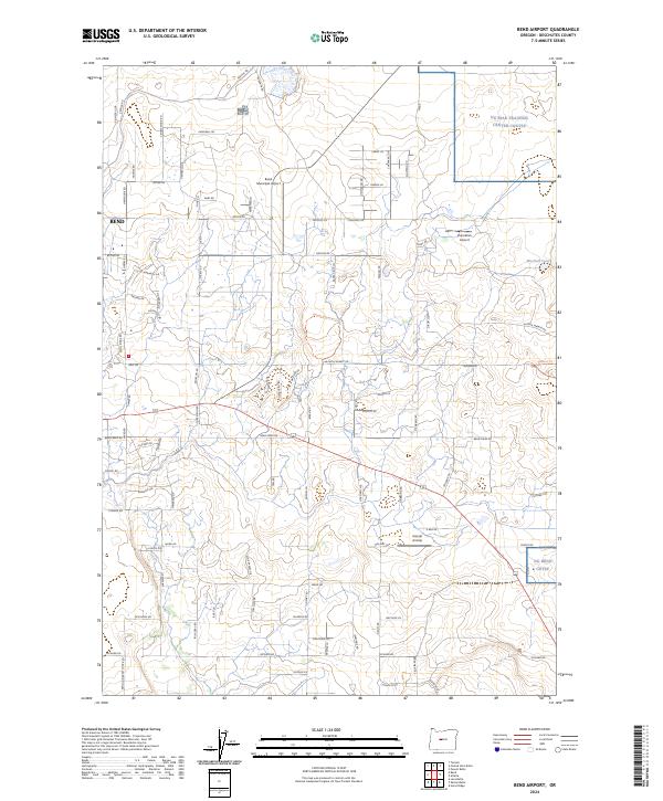 Bend Airport, OR — USGS 7.5-minute topo (2024)