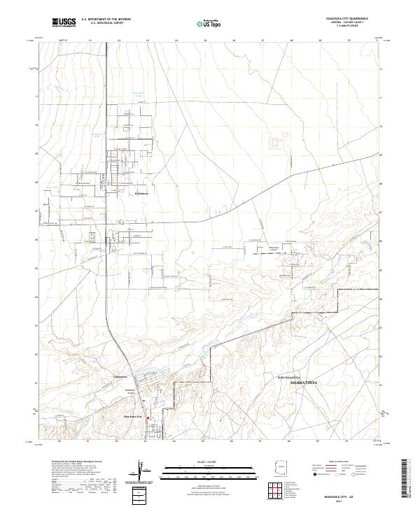 Huachuca City, AZ — USGS 7.5-minute topo (2021)