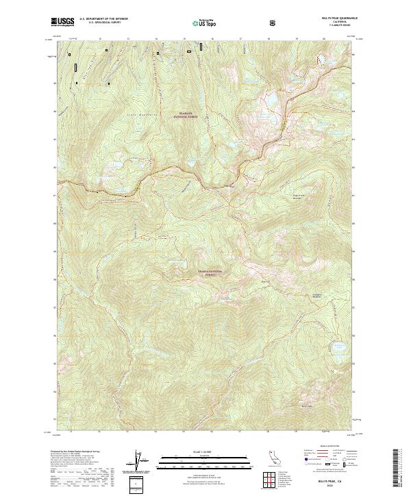 Billys Peak, CA — USGS 7.5-minute topo (2022)