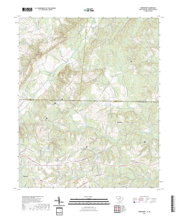 Hornsboro, SC-NC — USGS 7.5-minute topo (2024)