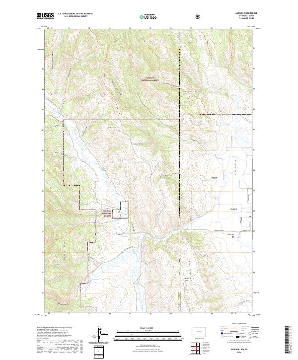 Auburn, WY-ID — USGS 7.5-minute topo (2021)