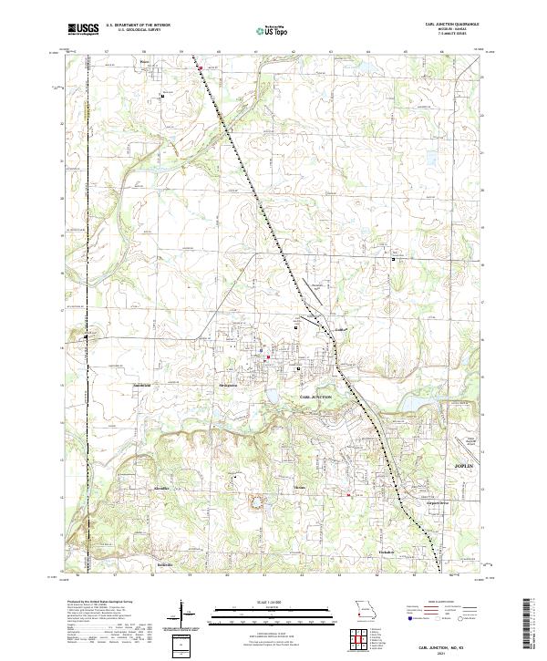 Carl Junction, MO-KS — USGS 7.5-minute topo (2021)