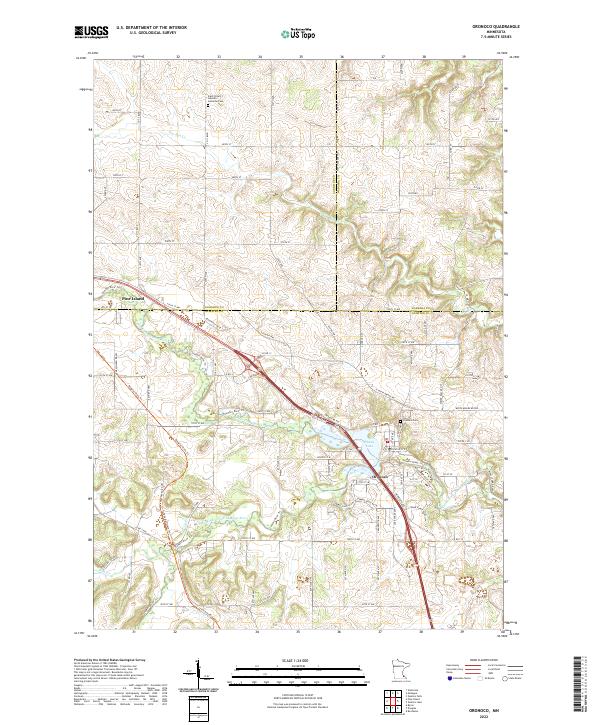 Oronoco, MN — USGS 7.5-minute topo (2022)