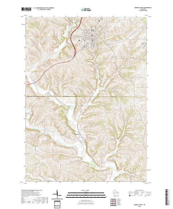 Mineral Point, WI — USGS 7.5-minute topo (2022)