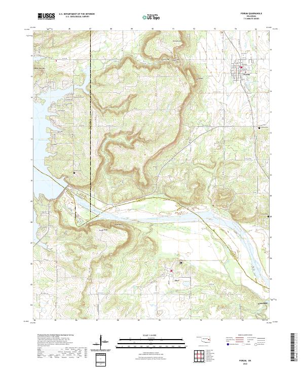 Porum, OK — USGS 7.5-minute topo (2022)