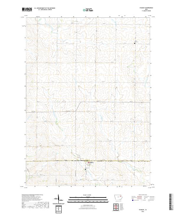 Stanley, IA — USGS 7.5-minute topo (2022)