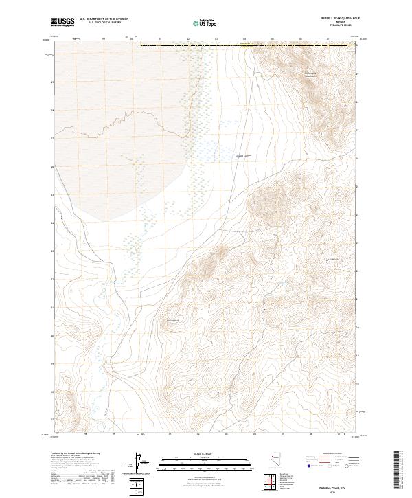 Russell Peak, NV — USGS 7.5-minute topo (2021)