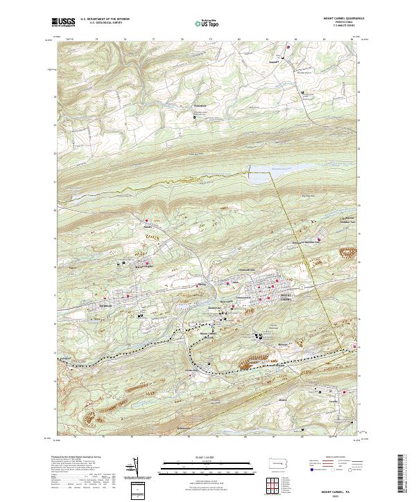Mount Carmel, PA — USGS 7.5-minute topo (2023)