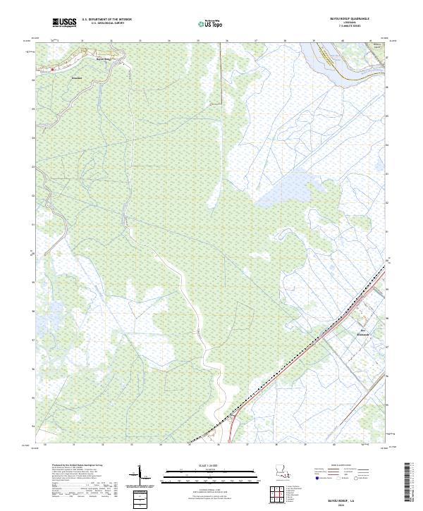 Bayou Boeuf, LA — USGS 7.5-minute topo (2024)