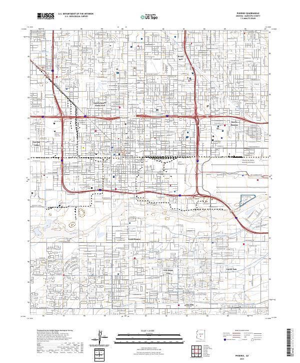 Phoenix, AZ — USGS 7.5-minute topo (2023)