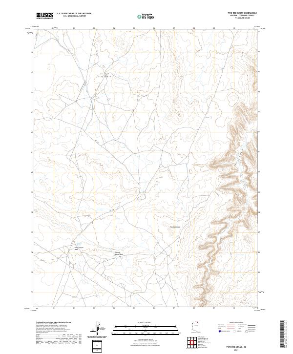 Two Red Mesas, AZ — USGS 7.5-minute topo (2021)