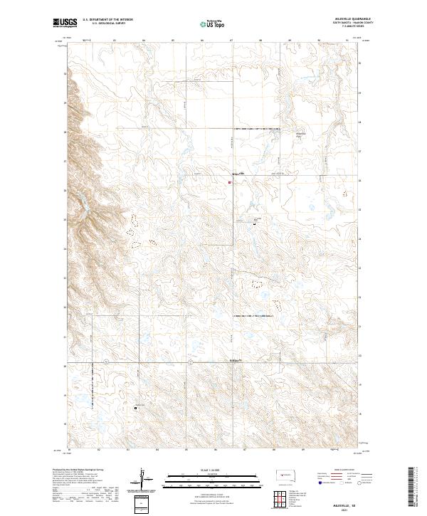 Milesville, SD — USGS 7.5-minute topo (2021)