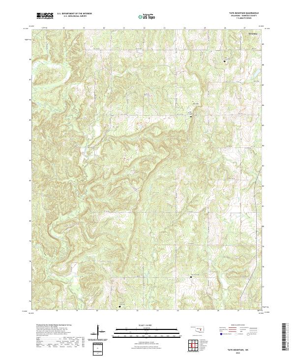 Tate Mountain, OK — USGS 7.5-minute topo (2022)