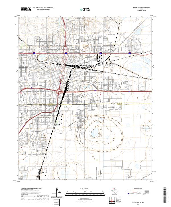 Amarillo East, TX — USGS 7.5-minute topo (2022)