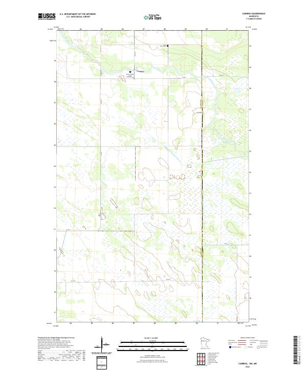 Caribou, MN-MB — USGS 7.5-minute topo (2022)