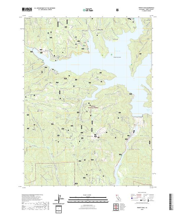Trinity Dam, CA — USGS 7.5-minute topo (2022)