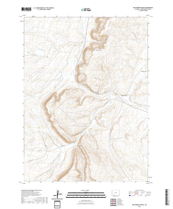 Mud Springs Ranch, WY — USGS 7.5-minute topo (2021)