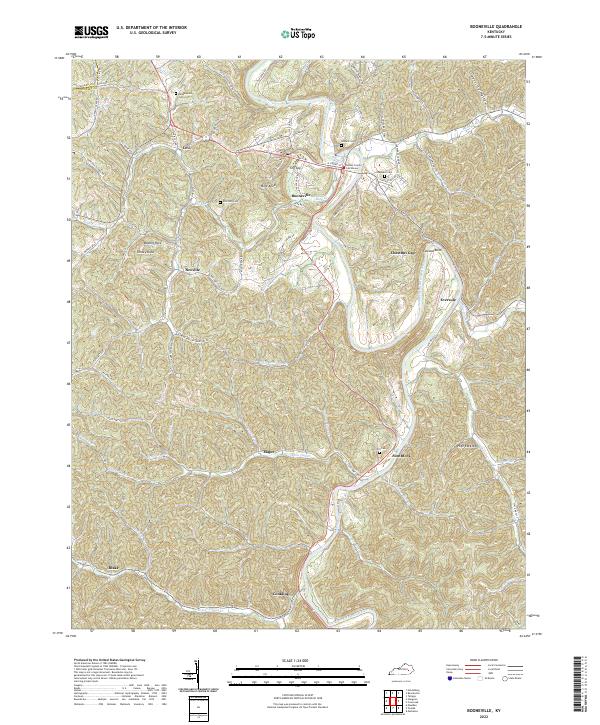Booneville, KY — USGS 7.5-minute topo (2022)