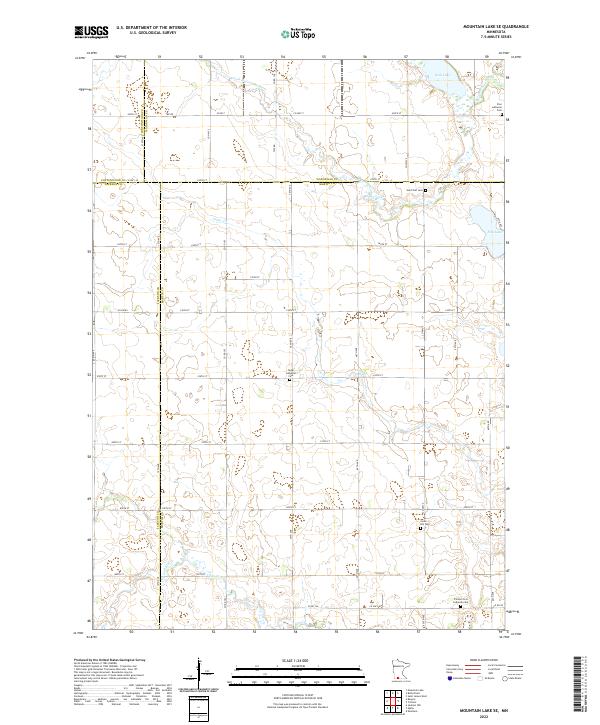 Mountain Lake SE, MN — USGS 7.5-minute topo (2022)