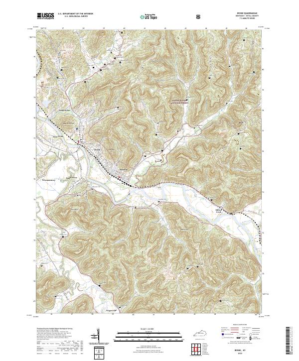 Irvine, KY — USGS 7.5-minute topo (2022)