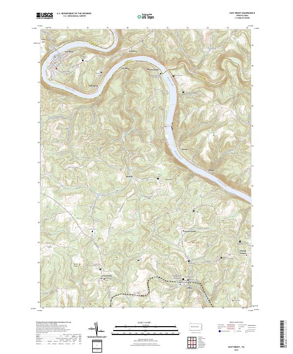East Brady, PA — USGS 7.5-minute topo (2023)