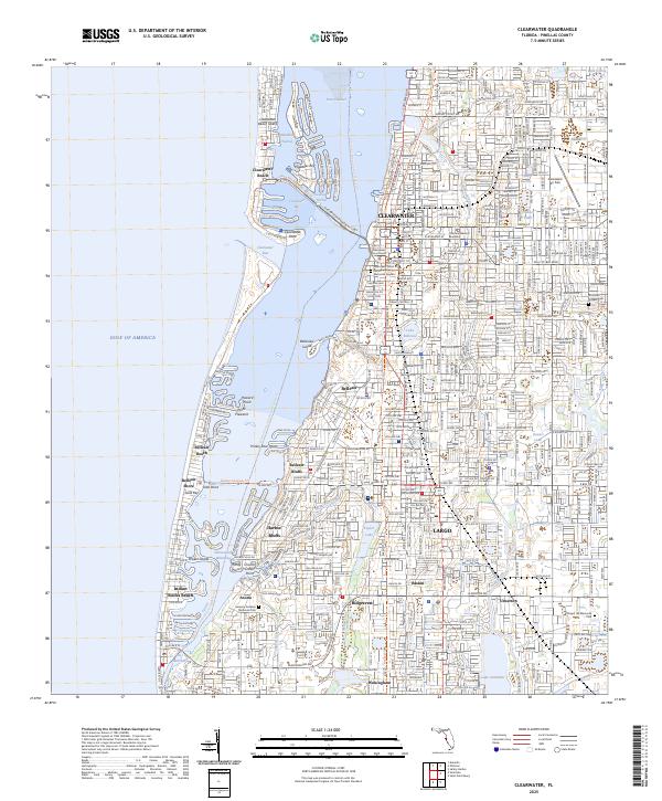 Clearwater, FL — USGS 7.5-minute topo (2025)