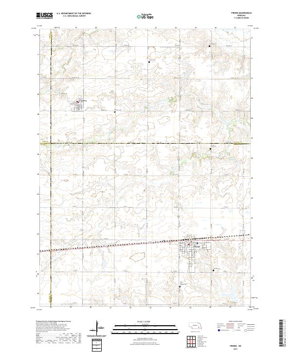 Friend, NE — USGS 7.5-minute topo (2021)