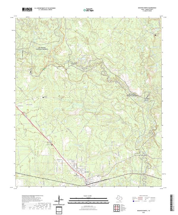 Kountze North, TX — USGS 7.5-minute topo (2022)