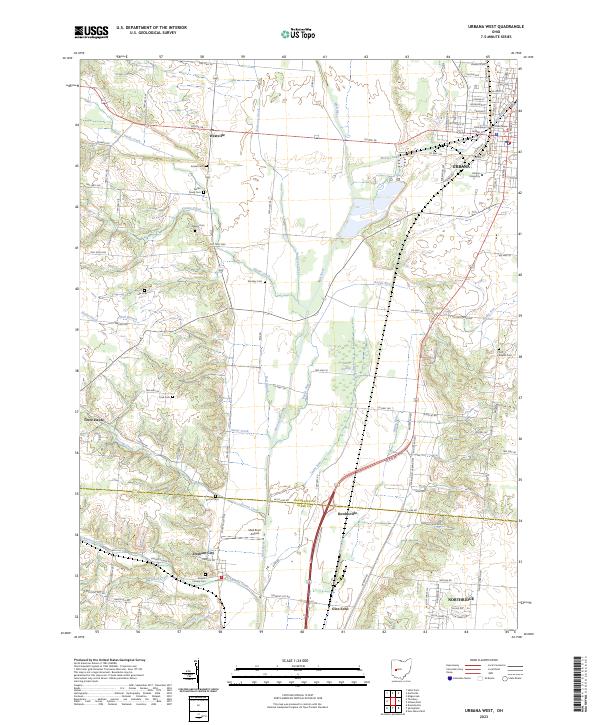 Urbana West, OH — USGS 7.5-minute topo (2023)