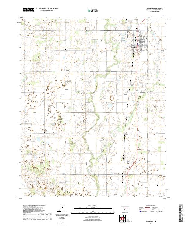 Hennessey, OK — USGS 7.5-minute topo (2022)