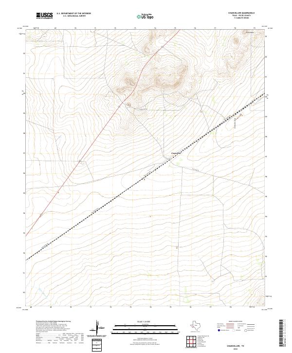 Chancellor, TX — USGS 7.5-minute topo (2022)