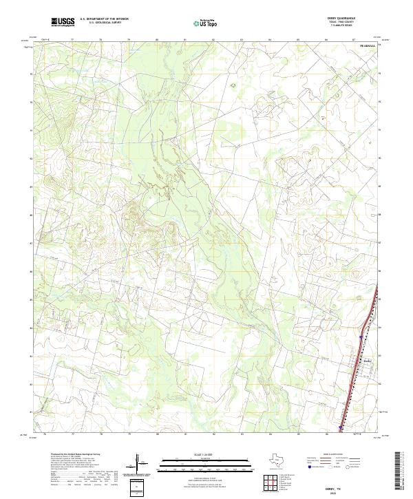 Derby, TX — USGS 7.5-minute topo (2022)