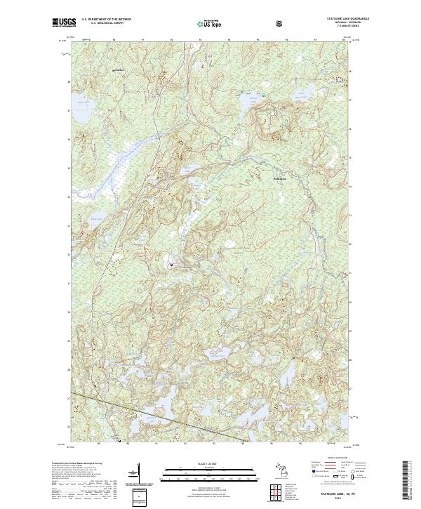 Stateline Lake, MI-WI — USGS 7.5-minute topo (2023)