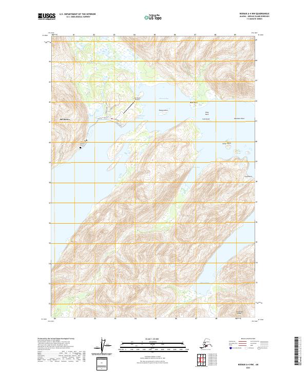 Kodiak A-4 NW, AK — USGS 7.5-minute topo (2021)