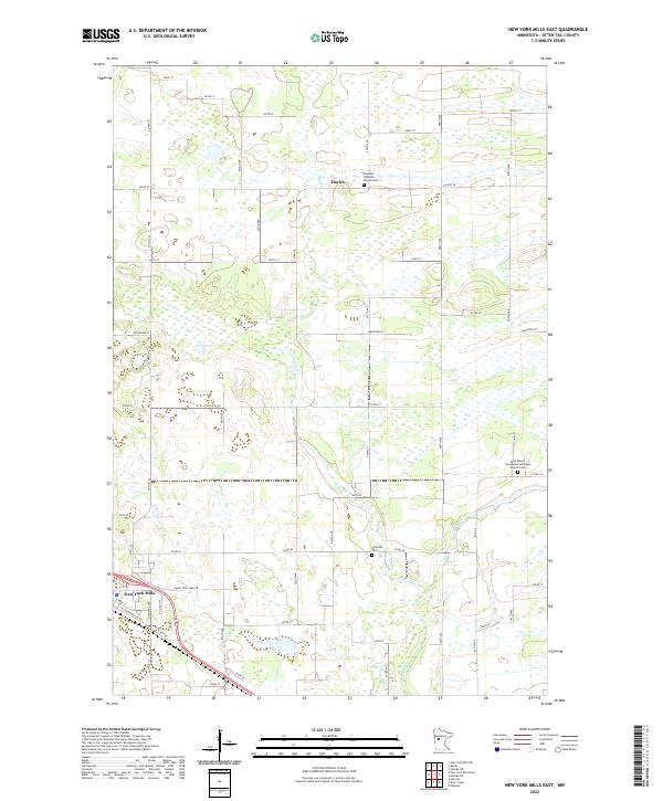 New York Mills East, MN — USGS 7.5-minute topo (2022)