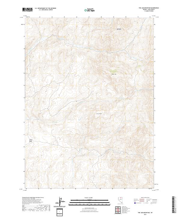Toe Jam Mountain, NV — USGS 7.5-minute topo (2021)