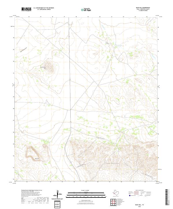 Buck Hill, TX — USGS 7.5-minute topo (2022)