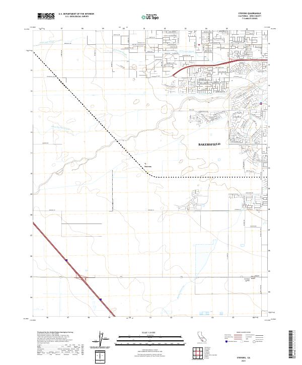 Stevens, CA — USGS 7.5-minute topo (2021)