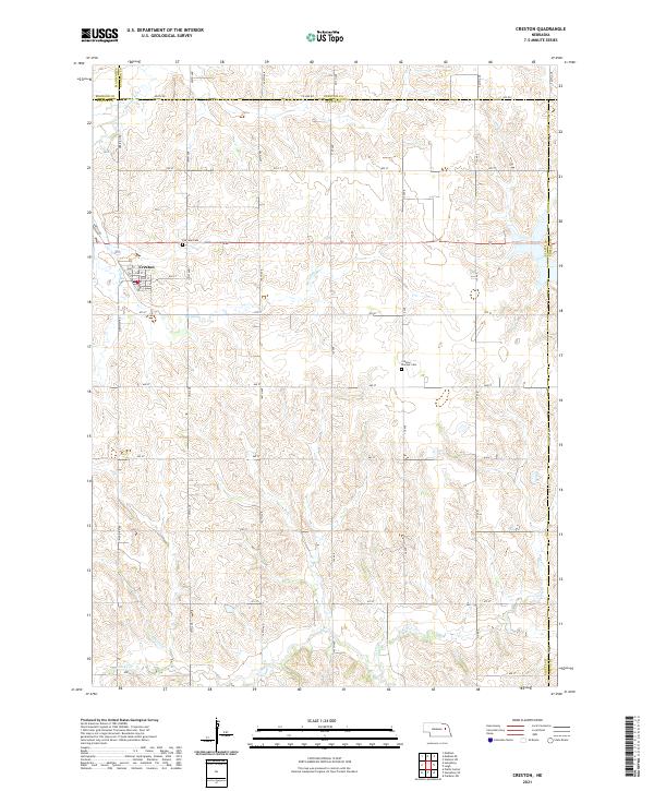 Creston, NE — USGS 7.5-minute topo (2021)