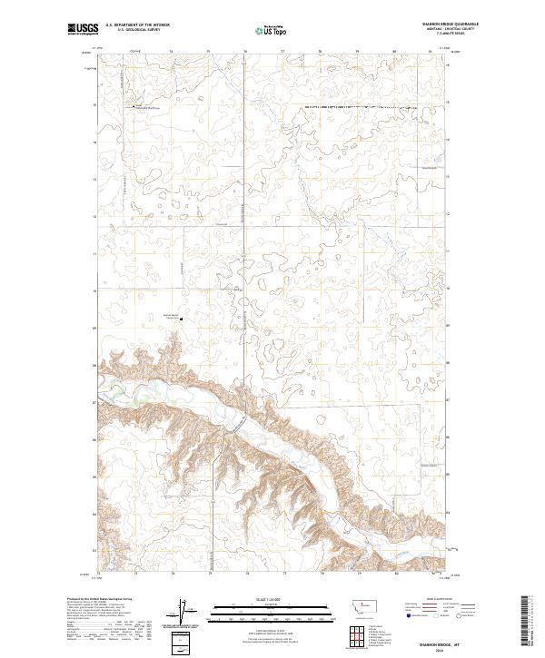 Shannon Bridge, MT — USGS 7.5-minute topo (2024)
