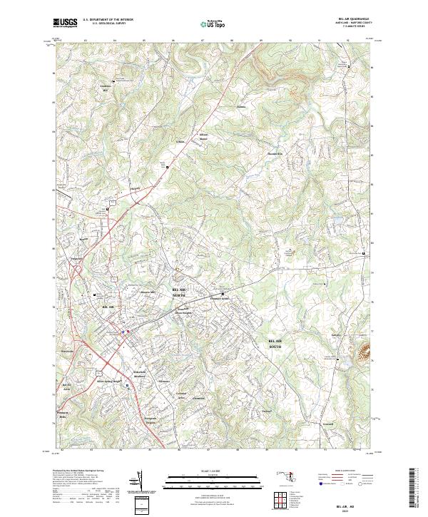 Bel Air, MD — USGS 7.5-minute topo (2023)