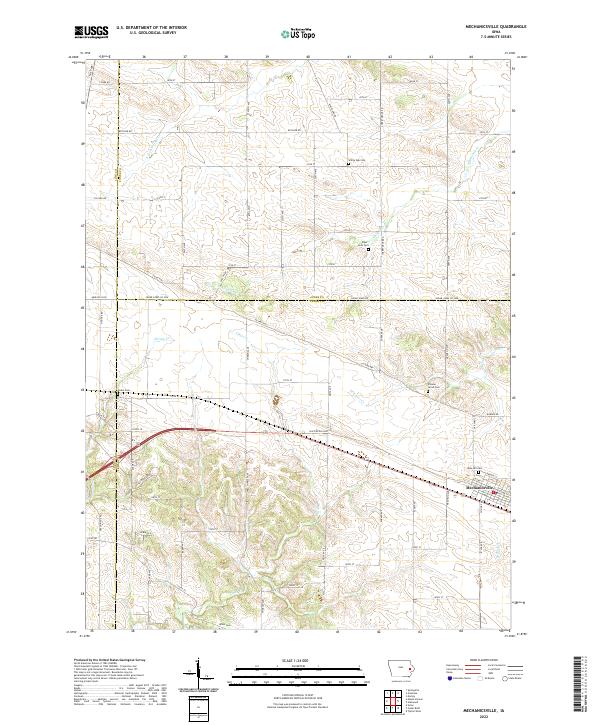 Mechanicsville, IA — USGS 7.5-minute topo (2022)