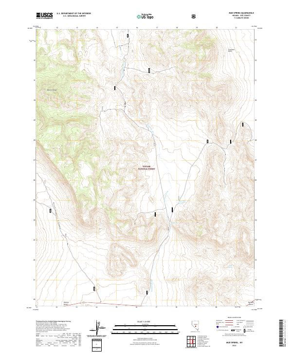 Mud Spring, NV — USGS 7.5-minute topo (2021)